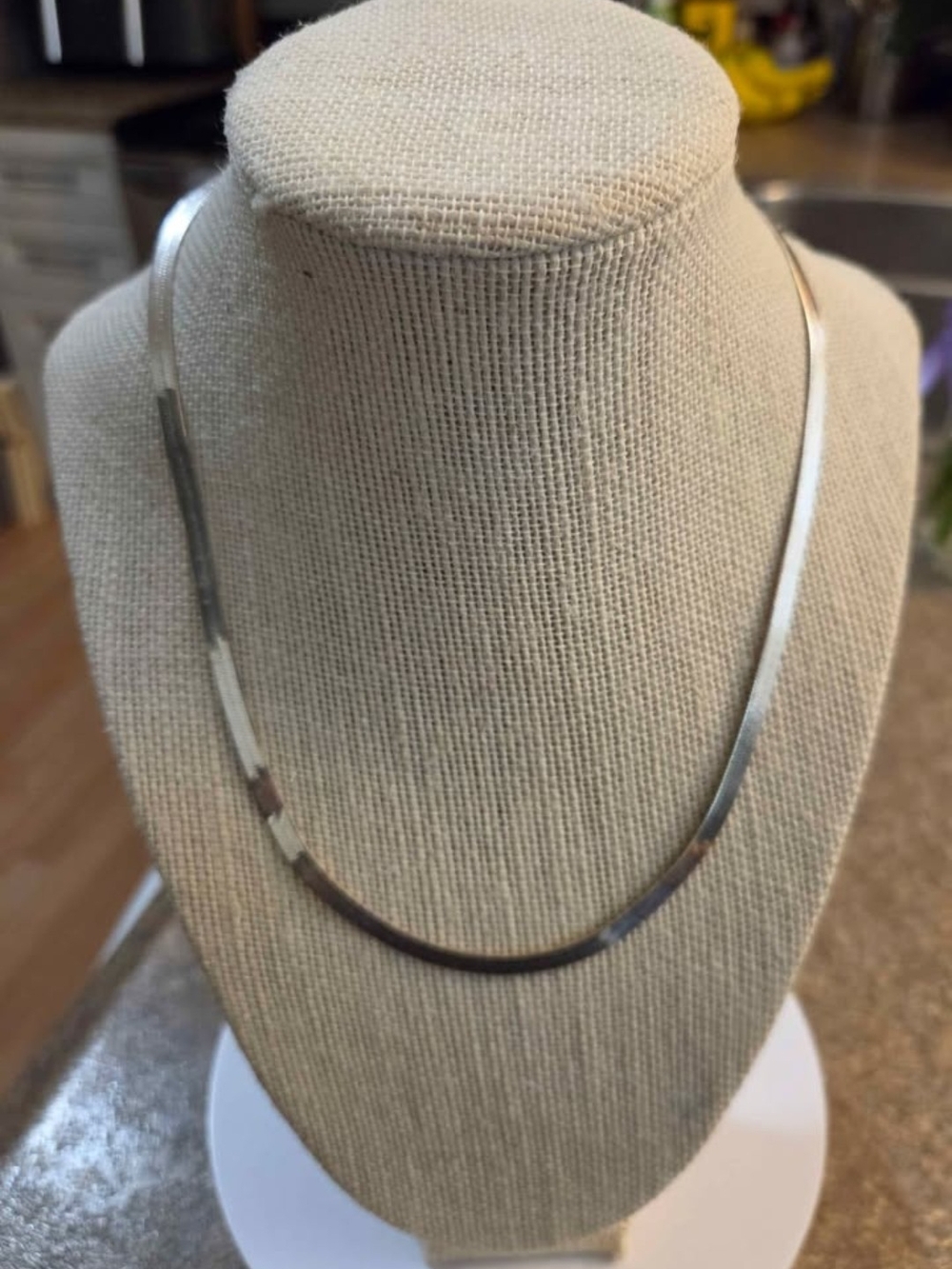 Vintage Milor Italy Sterling Silver Herringbone Necklace 18"